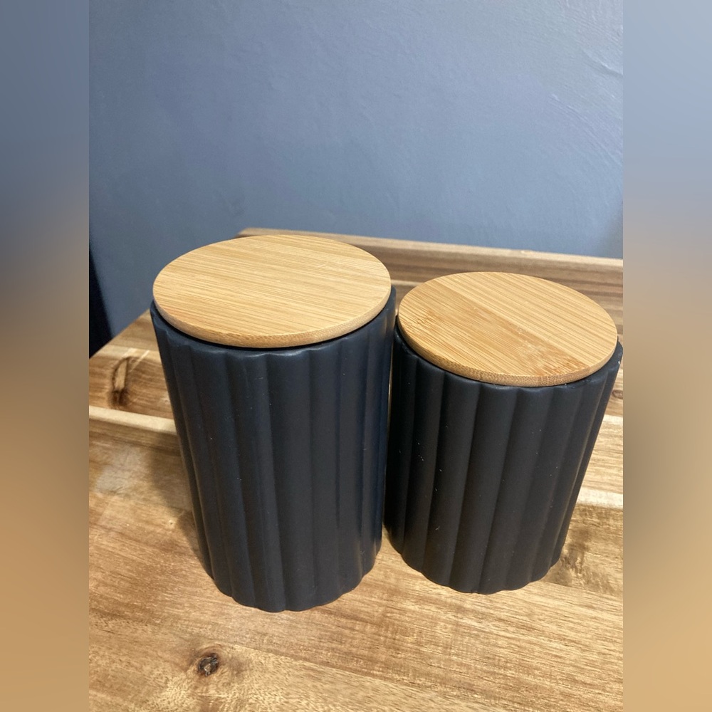 2 Canisters/Containers, Transpac Dolomites Fluted, NEW